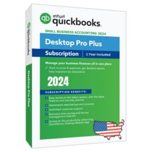 Intuit QuickBooks Desktop Pro Plus 2024 | 1-User 12 Months Subscription
