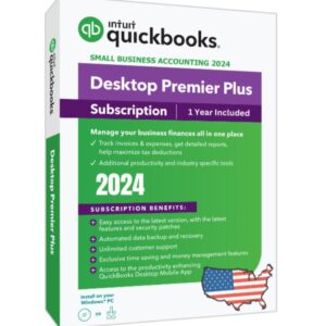 Intuit QuickBooks Desktop Premier Plus 2024 | 1-User 12 Months Subscription