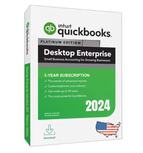 Intuit QuickBooks Desktop Enterprise Platinum 2024| 1-User 12 Months Subscription